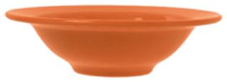 Syracuse China 12 oz Grapefruit Bowl w/ Cantina Carved Pattern & Shape, Flint Body, Saffron