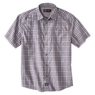 Dickies Mens Performance Plaid Button Down SILVER GRAY L