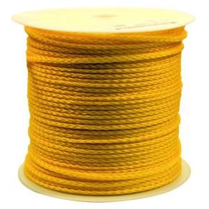 Rope King 1/4 in. x 1000 ft. Hollow Braided Rope Yellow HBP 141000Y