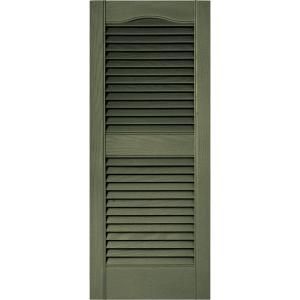 Builders Edge 15 in. x 36 in. Louvered Shutters Pair in #282 Colonial Green 010140036282