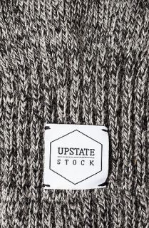 Upstate Stock Mitten Ragg Wool With Deer Skin in Grey