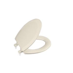 KOHLER Triko Elongated Molded Toilet Seat with Closed front Cover and Plastic Hinge in Almond K 4712 T 47