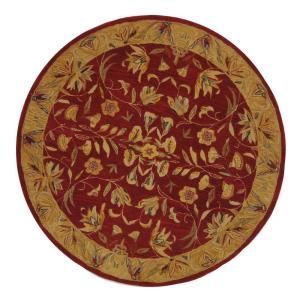 Safavieh Anatolia Burgundy and Gold 8 ft. x 8 ft. Round Area Rug AN526A 8R