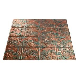 Fasade Traditional 1 2 ft. x 2 ft. Copper Fantasy Lay in Ceiling Tile L50 11