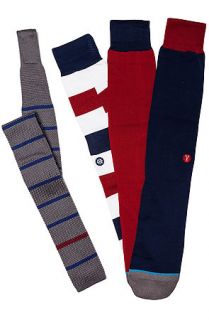Stance Socks Gift Box King's Club 3 Pack Socks  & Tie Gift Box in Red, White, and Blue