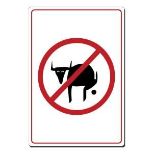 Lynch Sign 9 in. x 12 in. Black and Red on White Plastic No Bull Pooh Picture Only Sign J 38