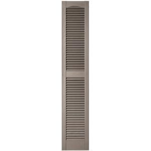 Builders Edge 12 in. x 64 in. Louvered Vinyl Exterior Shutters Pair in #008 Clay 010120064008