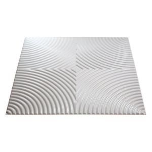 Fasade Echo 2 ft. x 2 ft. Gloss White Glue up Ceiling Tile G74 00