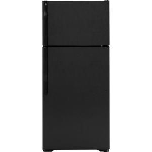 GE 28 in. W 16.6 cu. ft. Top Freezer Refrigerator in Black GTS17DBEBB