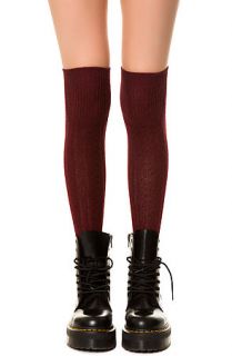 K. Bell Socks Cable Knit Knee High in Red
