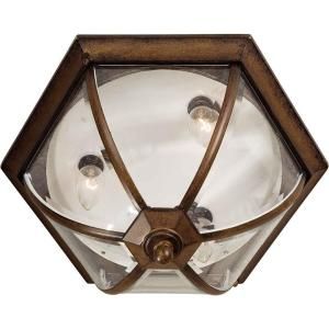 Illumine 3 Light Outdoor Rustic Sienna Ceiling Mount with Clear Beveled Glass Panels CLI FRT1720 03 41