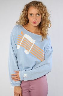 Rebel Yell The Music High BF Pullover Sweatshirt in Periwinkle