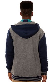HUF Sweatshirt Campus Snap Front Premium Hoodie in Blue