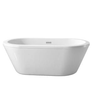 Schon Colton 5.25 ft. Center Drain Freestanding Bathtub in Glossy White SC70010