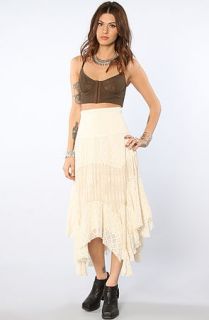 Free People Skirt Mixed Lace Skirt Tea
