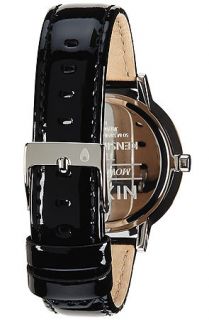 Nixon Watch The Kensington Leather in Patent Leather Black