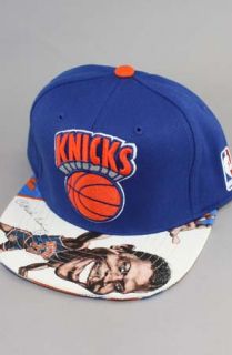 123STRAPBACKS New York Knicks Patrick Ewing Caricature Strapback HatBlueArch