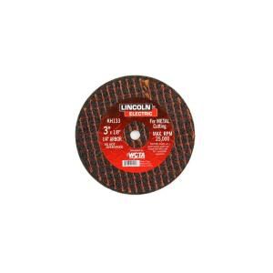 Lincoln Electric 3 in. x 1/8 in. Red 1/4 in. Arbor Cut Off Wheel KH133