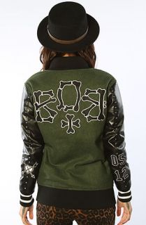 BOTB by Hellz Bellz Outerwear Varsity Jacket in Green