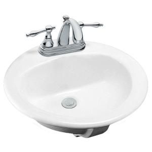 Glacier Bay Drop in Bathroom Sink in White 13 0013 4WHD