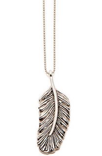 Fashionology Necklace Small Feather in Silver