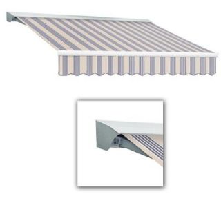 AWNTECH 14 ft. LX Destin with Hood Manual Retractable Acrylic Awning (120 in. Projection) in Dusty Blue Multi DM14 374 DBM