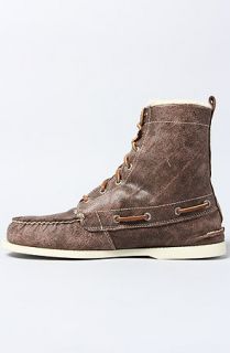 Sperry Topsider Shoes The Cloud A/o 7 Eye Bomber Boot in Dark Brown.