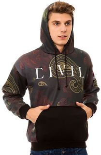 Civil Hoody Freedom Fighter Pullover in All Over Paisley Black