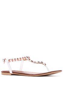 The Jeffrey Campbell Calavera Skull Sandal in White and Rosegold