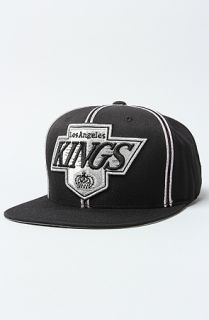 Mitchell & Ness The Los Angeles Kings XL Logo Double Soutache Snapback Cap in Black Grey