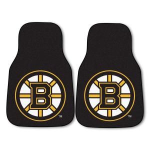 FANMATS Boston Bruins 18 in. x 27 in. 2 Piece Carpeted Car Mat Set 10496