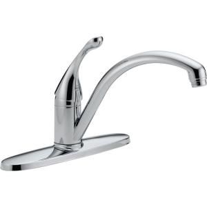 Delta Collins Single Handle Kitchen Faucet in Chrome with Water Efficient Aerator 140 WE DST
