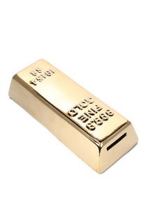 Kikkerland  Accessories Gold Bar Coin Bank in Gold