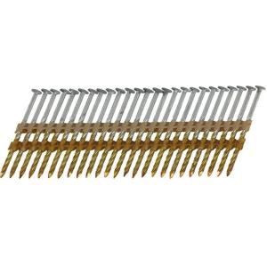 Hitachi 3 1/2 in. x 0.135 in. Smooth Shank Brite Basic Full Round Head Plastic Strip Framing Nails (4,000 Pack) 10158