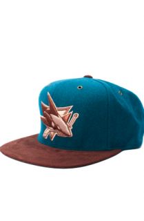 123STRAPBACKS San Jose Sharks Suede Bill Strapback HatTealBrown