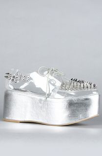 Jeffrey Campbell The Stinger Spiked Shoe in Silver and Clear