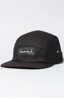 Diamond Supply Co. The OG Script 5 Panel Hat in Black