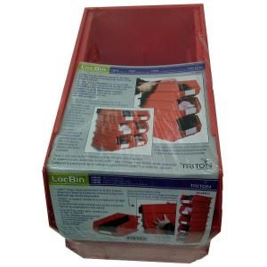 Triton Products LocBin 11 in. W Stacking, Hanging and Interlocking Polypropylene Bin in Red (2 Pack) R3 235R 2