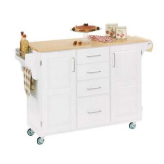 Home Styles Large Create a Cart in White with Natural Wood Top 9100 1021