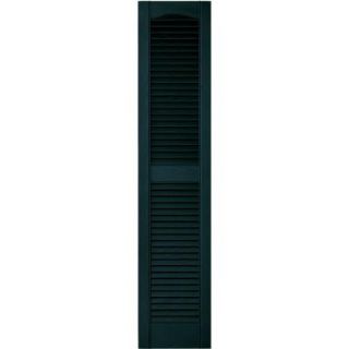 Builders Edge 12 in. x 55 in. Louvered Vinyl Exterior Shutters Pair in #166 Midnight Blue 010120055166