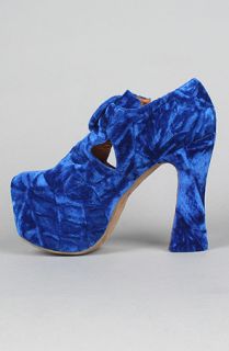 Jeffrey Campbell The OWilde Shoe in Blue Velvet