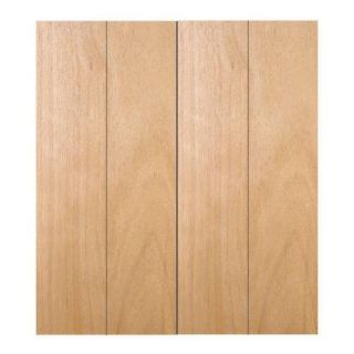 JELD WEN Woodgrain Flush Unfinished Hardwood Interior Bi Fold Closet Door 138265