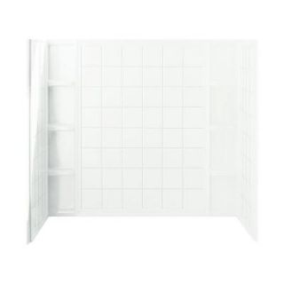 Sterling Plumbing Ensemble Tile 37 1/2 in. x 60 in. x 54 1/4 in. Three Piece Direct to Stud Tub and Shower Wall Set in White 71104106 0