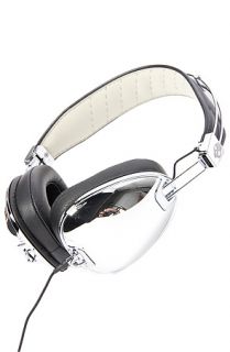 Skullcandy Headphones Aviator with Mic in Chrome & Black