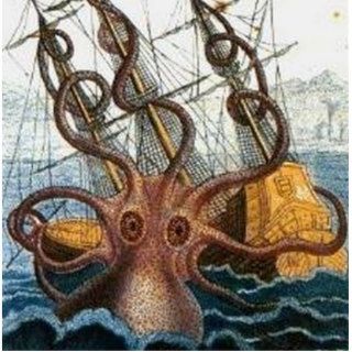 Kraken Steampunk Octopus Vintage Photo Cut Out
