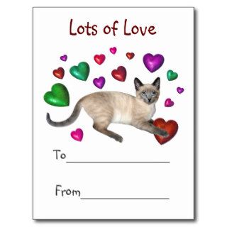 Kitten Hearts Love Post Card