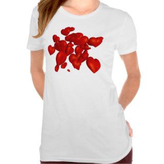 Bunch of 3D Red Love Hearts T Shirt