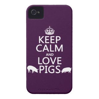 Keep Calm and Love Pigs (all colours) iPhone 4 Cover