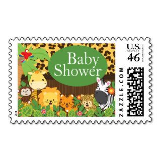 Safari Jungle Animal Neutral Baby Shower Postage