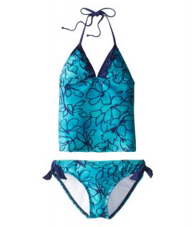 Splendid Littles Sunset Floral Tankini Retro Pant w/ Ties Girls Swimwear Sets (Blue)